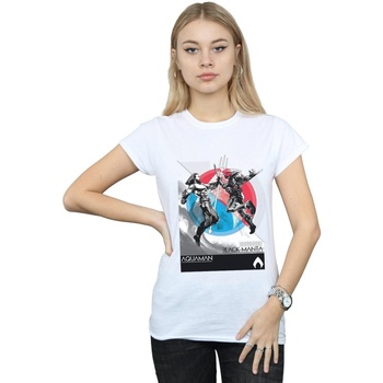 textil Mujer Camisetas manga larga Dc Comics Aquaman Vs Black Manta Blanco