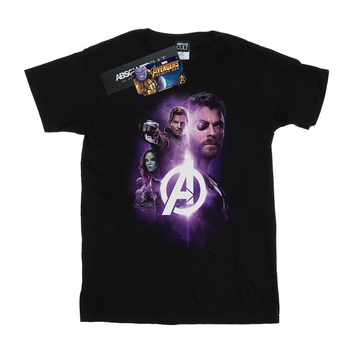 textil Niña Camisetas manga larga Marvel Avengers Infinity War Thor Guardians Team Up Negro