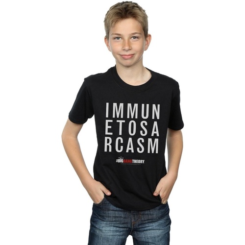 textil Niño Camisetas manga corta The Big Bang Theory Immune To Sarcasm Negro