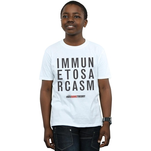 textil Niño Camisetas manga corta The Big Bang Theory Immune To Sarcasm Blanco