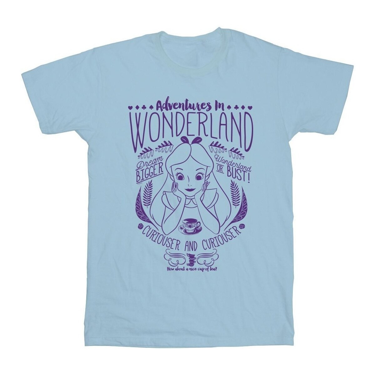 textil Mujer Camisetas manga larga Disney Alice In Wonderland Adventures In Wonderland Azul