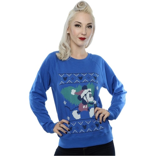 textil Mujer Sudaderas Disney Mickey Mouse Christmas Tree Azul