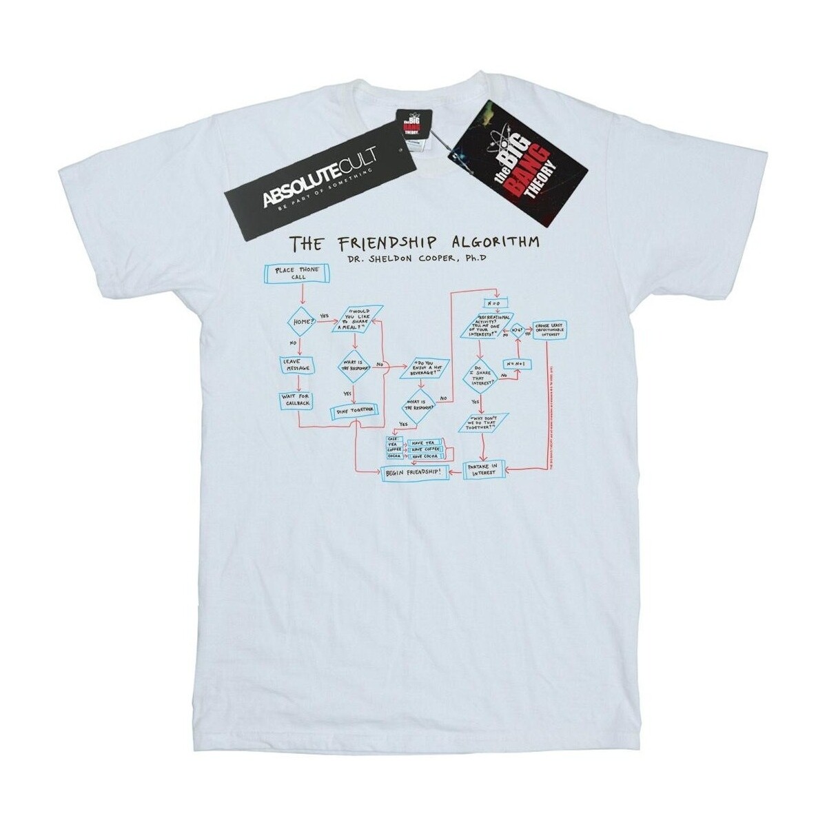 textil Niña Camisetas manga larga The Big Bang Theory Friendship Algorithm Blanco