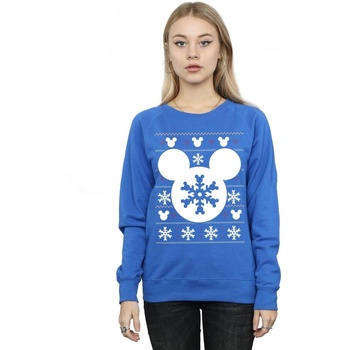 textil Mujer Sudaderas Disney Mickey Mouse Christmas Silhouette Azul