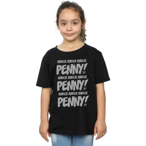 textil Niña Camisetas manga larga The Big Bang Theory Sheldon Knock Knock Penny Negro
