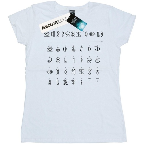 textil Mujer Camisetas manga larga Disney Artemis Fowl Gnommish Alphabet Blanco