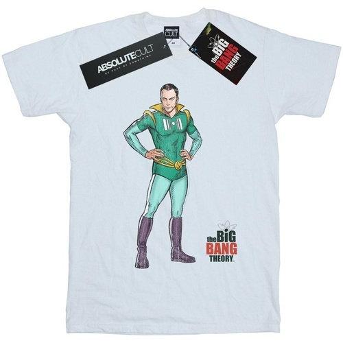 textil Niña Camisetas manga larga The Big Bang Theory Sheldon Superhero Blanco