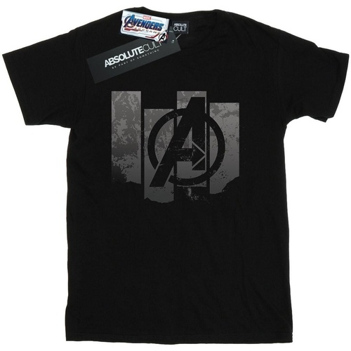 textil Hombre Camisetas manga larga Marvel Avengers Endgame Panel Logo Negro