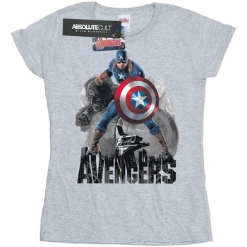textil Mujer Camisetas manga larga Marvel Captain America Action Pose Gris