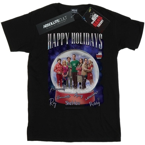 textil Niña Camisetas manga larga The Big Bang Theory Happy Holidays Negro