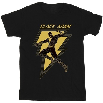 textil Niña Camisetas manga larga Dc Comics Black Adam Golden Bolt Chest Negro