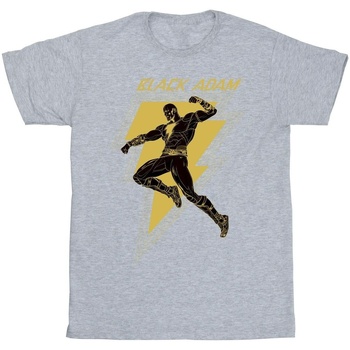 textil Niña Camisetas manga larga Dc Comics Black Adam Golden Bolt Chest Gris