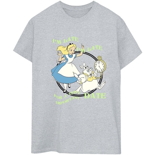 textil Mujer Camisetas manga larga Disney Alice In Wonderland I'm Late Gris