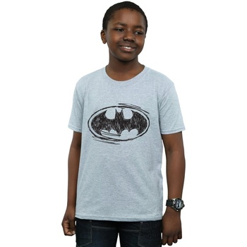 textil Niño Camisetas manga corta Dc Comics Batman Sketch Logo Gris