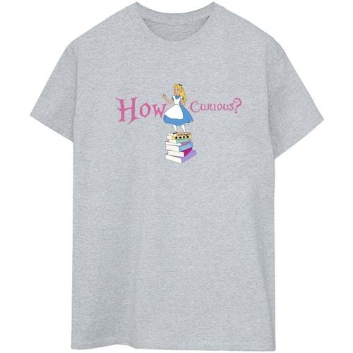textil Mujer Camisetas manga larga Disney Alice In Wonderland How Curious Gris