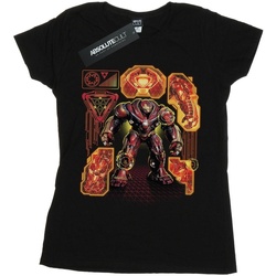 textil Mujer Camisetas manga larga Marvel Avengers Infinity War Hulkbuster Blueprint Negro