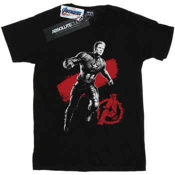 textil Hombre Camisetas manga larga Marvel Avengers Endgame Mono Captain America Negro