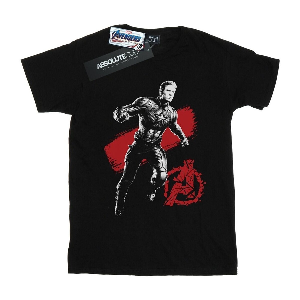 textil Hombre Camisetas manga larga Marvel Avengers Endgame Mono Captain America Negro