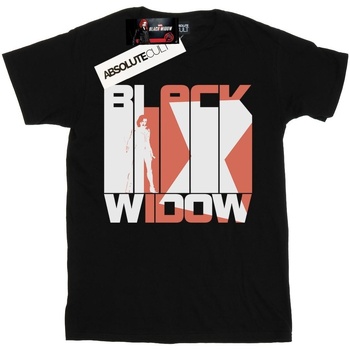 textil Niña Camisetas manga larga Marvel Black Widow Movie Bars Logo Negro