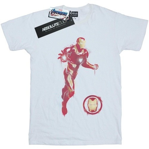textil Hombre Camisetas manga larga Marvel Avengers Endgame Painted Iron Man Blanco