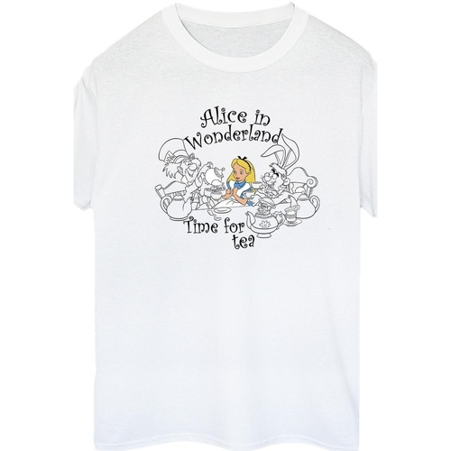 textil Mujer Camisetas manga larga Disney Alice In Wonderland Time For Tea Blanco
