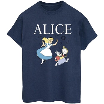 textil Mujer Camisetas manga larga Disney Alice In Wonderland Follow The Rabbit Azul