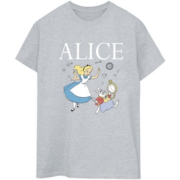 textil Mujer Camisetas manga larga Disney Alice In Wonderland Follow The Rabbit Gris