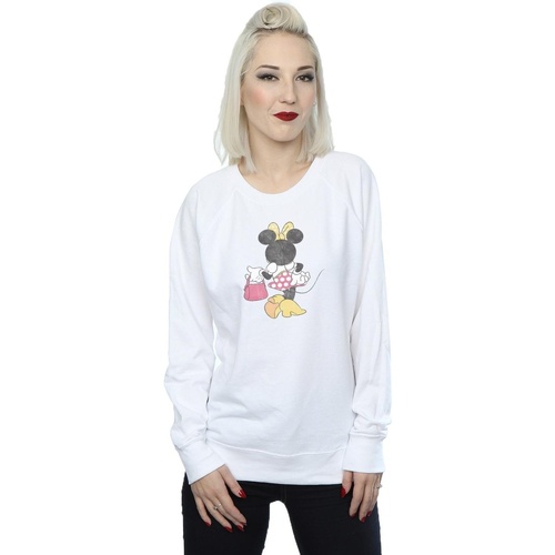 textil Mujer Sudaderas Disney Minnie Mouse Back Pose Blanco