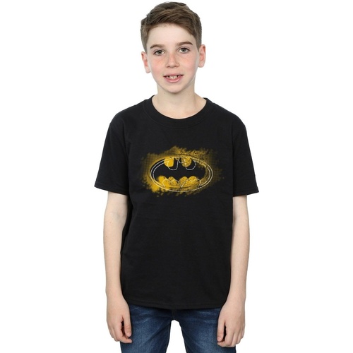 textil Niño Camisetas manga corta Dc Comics Batman Spray Logo Negro