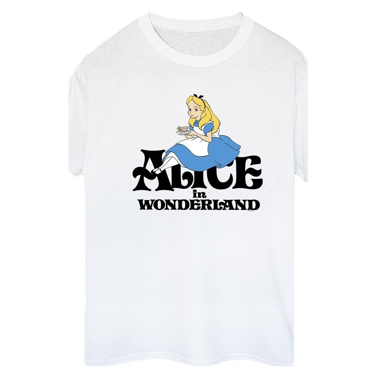 textil Mujer Camisetas manga larga Disney Alice In Wonderland Tea Drinker Classic Blanco