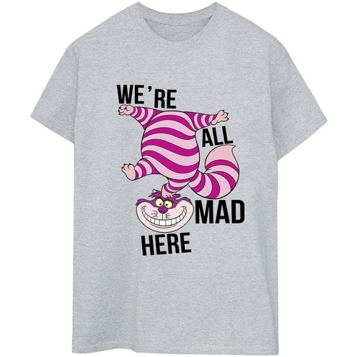 textil Mujer Camisetas manga larga Disney Alice In Wonderland All Mad Here Gris