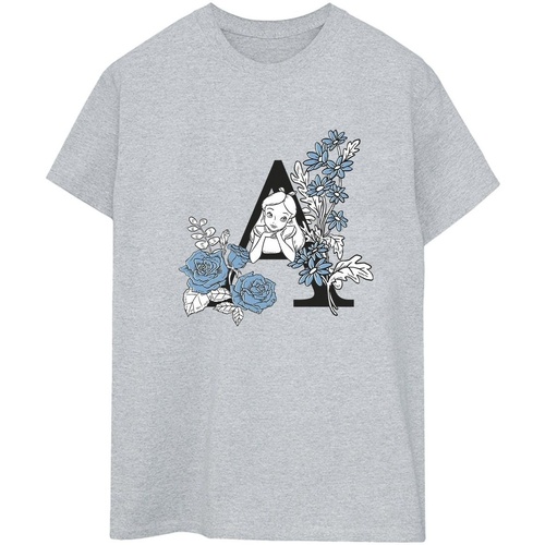 textil Mujer Camisetas manga larga Disney Alice In Wonderland Letter A Gris