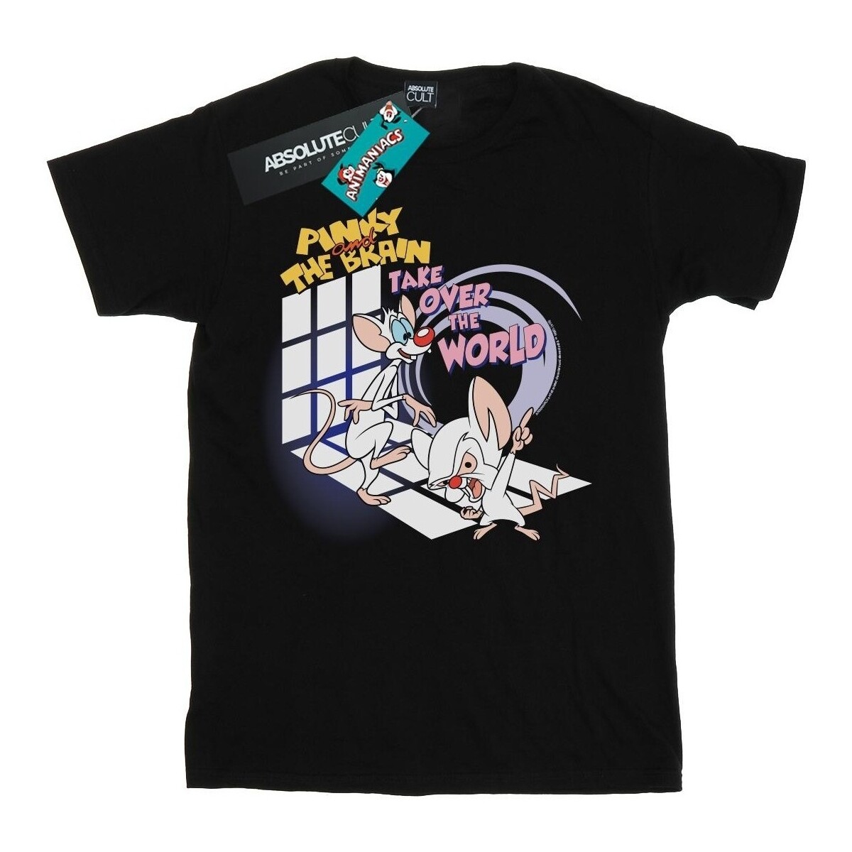 textil Mujer Camisetas manga larga Animaniacs Pinky And The Brain Take Over The World Negro
