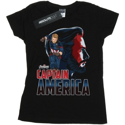 textil Mujer Camisetas manga larga Marvel Avengers Infinity War Captain America Character Negro