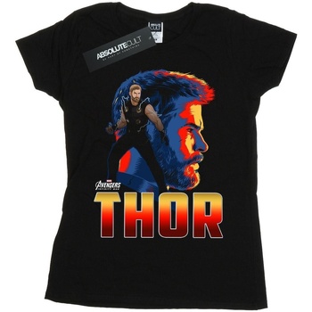 textil Mujer Camisetas manga larga Marvel Avengers Infinity War Thor Character Negro