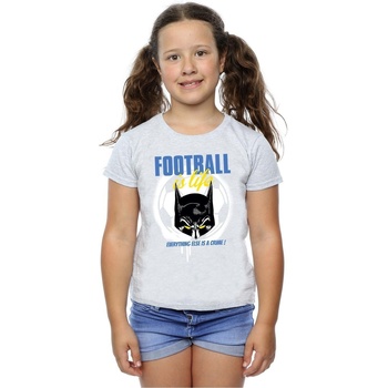 textil Niña Camisetas manga larga Dc Comics Batman Football is Life Gris