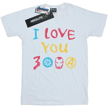 textil Hombre Camisetas manga larga Marvel Avengers Endgame I Love You 3000 Crayons Blanco