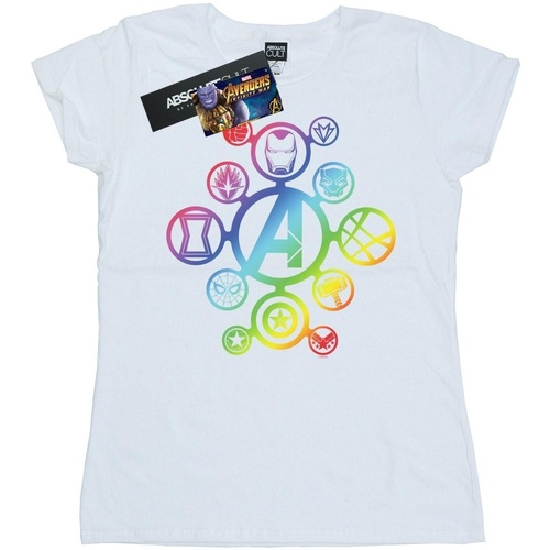 textil Mujer Camisetas manga larga Marvel Avengers Infinity War Rainbow Icons Blanco