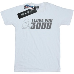 textil Hombre Camisetas manga larga Marvel Avengers Endgame I Love You 3000 Helmet Blanco