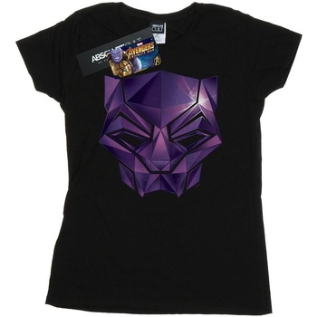 textil Mujer Camisetas manga larga Marvel Avengers Infinity War Black Panther Geometric Negro