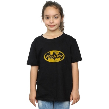 textil Niña Camisetas manga larga Dc Comics Batman Japanese Logo Yellow Negro