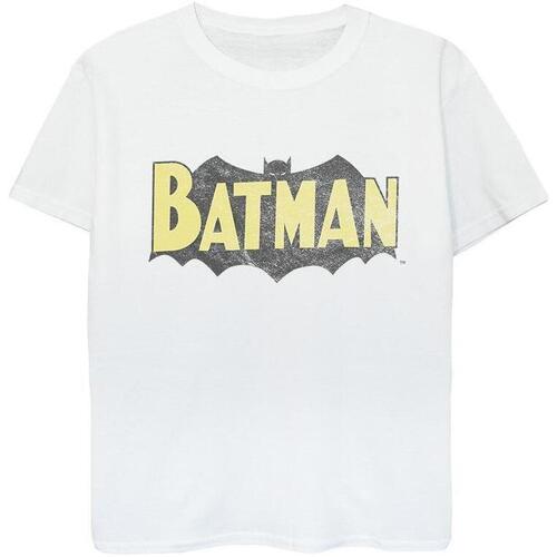 textil Niño Camisetas manga corta Dc Comics Batman Retro Shield Fade Distress Blanco
