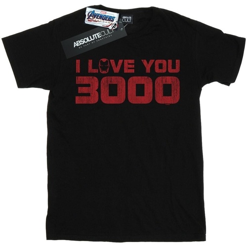 textil Hombre Camisetas manga larga Marvel Avengers Endgame I Love You 3000 Distressed Negro