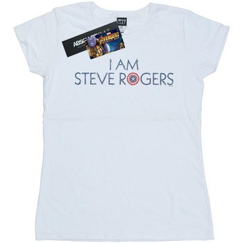 textil Mujer Camisetas manga larga Marvel Avengers Infinity War I Am Steve Rogers Blanco