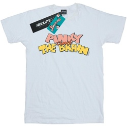 textil Mujer Camisetas manga larga Animaniacs Pinky And The Brain Logo Blanco