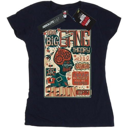 textil Mujer Camisetas manga larga Big Bang Theory Infographic Poster Azul