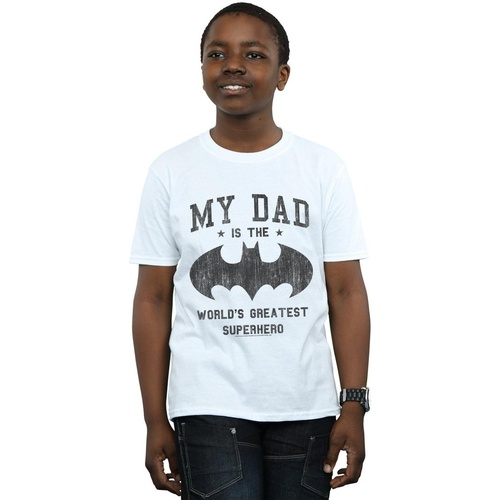 textil Niño Camisetas manga corta Dc Comics Batman My Dad Is A Superhero Blanco