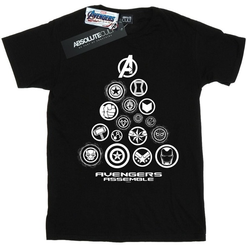 textil Hombre Camisetas manga larga Marvel Avengers Endgame Pyramid Icons Negro