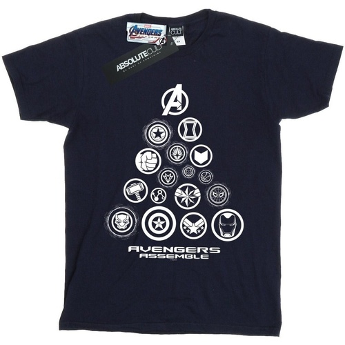 textil Hombre Camisetas manga larga Marvel Avengers Endgame Pyramid Icons Azul