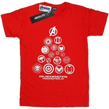 textil Hombre Camisetas manga larga Marvel Avengers Endgame Pyramid Icons Rojo